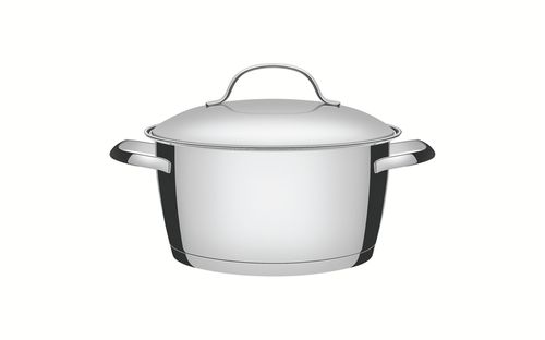 Cacerola Honda Tramontina Allegra Triple Fondo De Acero Inoxidable 20 Cm 3,10 L