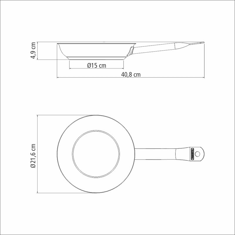 Sartén Tramontina Professional raso de acero inoxidable fondo triple con  mango 20 cm 1,1 L - Tramontina Store