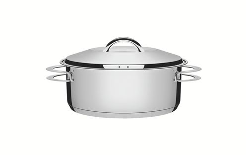 Cacerola Baja Con Asas Tramontina Solar Triple Fondo De Acero Inoxidable 20 Cm 2,90 L