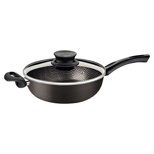 Sartén Honda Tramontina Paris Con Tapa de Vidrio 24 cm 2,8 L