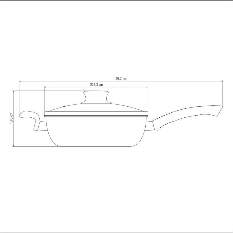 Sartén Honda Con Tapa De Vidrio - 26 Paris Cutelaria - Tramontina