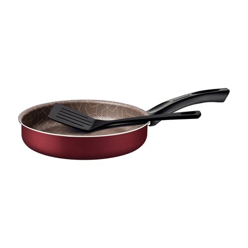 Sartén Recta Tramontina Paris Rojo con Espátula de Nylon 22 cm 1,7 L