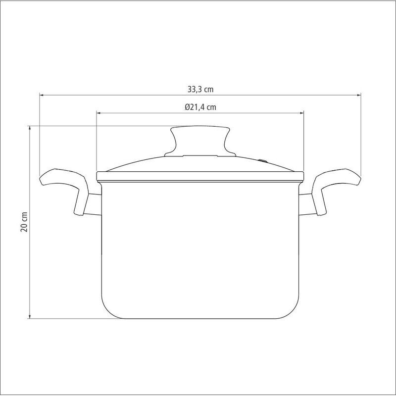 Olla Acero Inoxidable Inoxset Deluxe Tapa Vidrio N°22 - Puntos Outlet