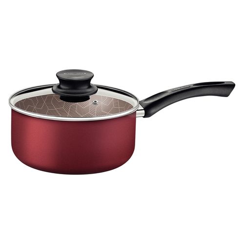 Cacerola Tramontina Paris Rojo Con Mango Y Tapa de Vidrio 22 cm 3,8 L