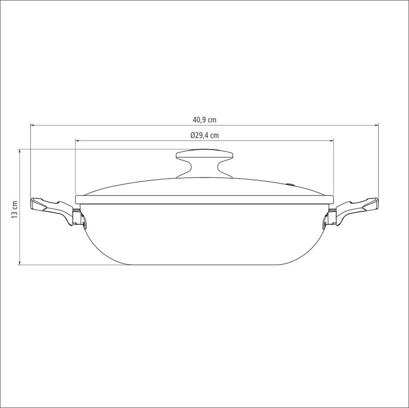 Tramontina - Wok Inox 32cm Triple Fond (5,2L) Compatible Induction