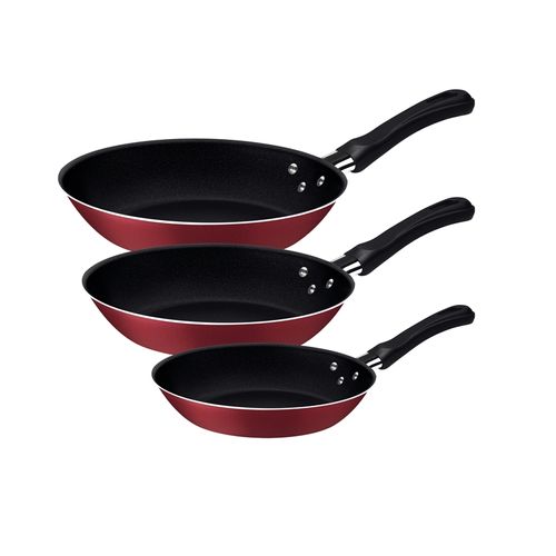Juego De Sartenes Tramontina Caribe Rojo 3 Piezas