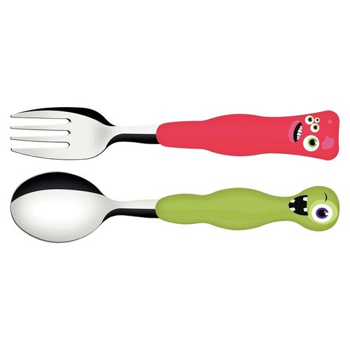 Juego De Cubiertos Infantil Tramontina Lirous Colorido 2 Piezas