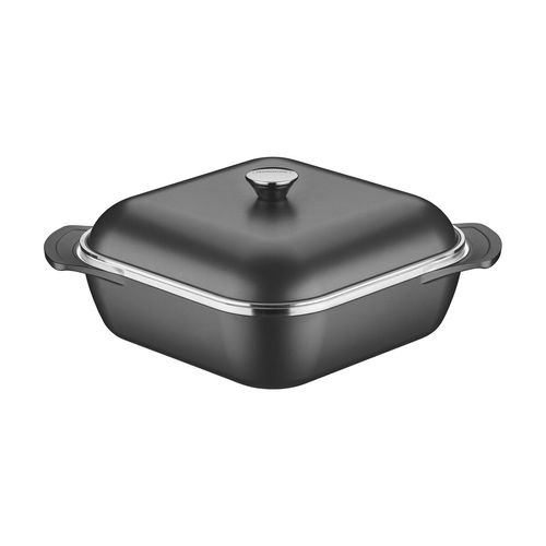 Cacerola Cuadrada Lyon Tramontina Negro 6 L 28 Cm