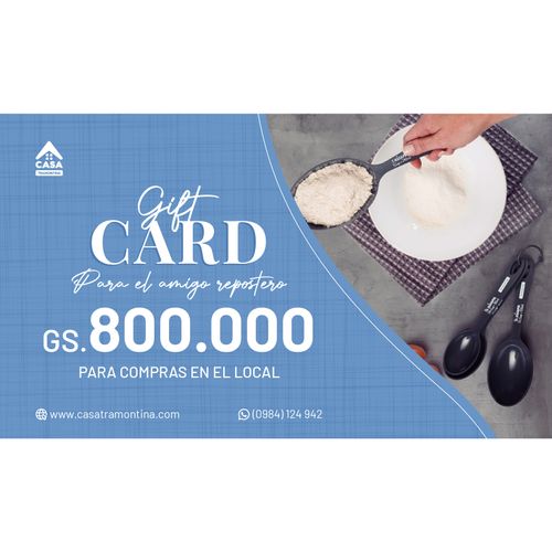 Gift Card Gs. 800.000 Para El Amigo Repostero