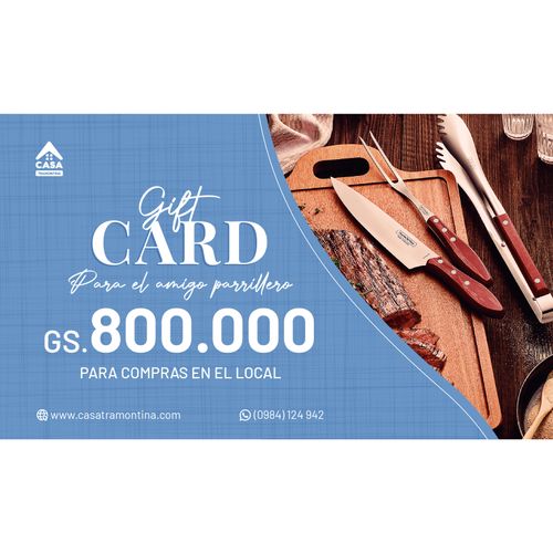 Gift Card Gs. 800.000 Para El Amigo Parrillero