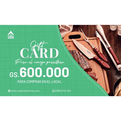 Gift Card Gs. 600.000 Para El Amigo Parrillero