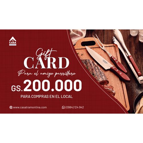 Gift Card Gs. 200.000 Para El Amigo Parrillero