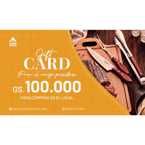 Gift Card Gs. 100.000 Para El Amigo Parrillero