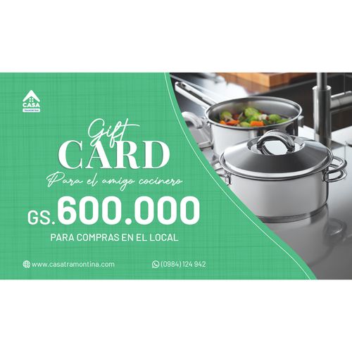 Gift Card Gs. 600.000 Para El Amigo Cocinero