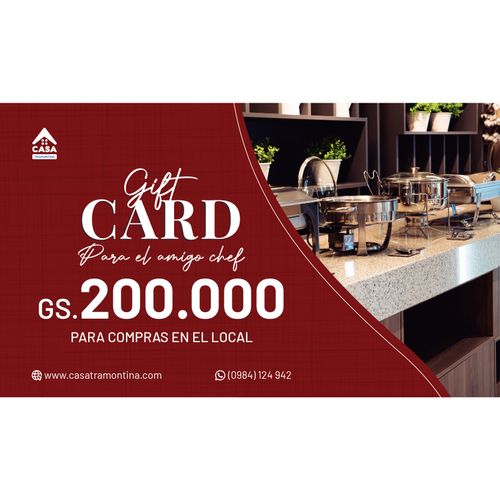 Gift Card Gs. 200.000 Para El Amigo Cheff