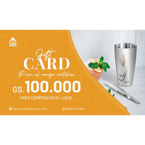 Gift Card Gs. 100.000 Para El Amigo Coctelero