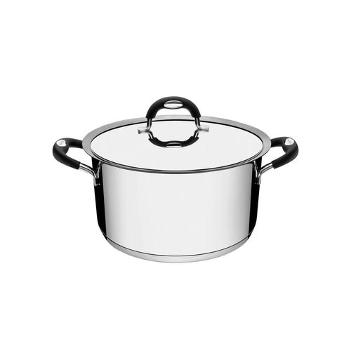 Cacerola Honda Tramontina Solar Duo Silicone Triple Fondo De Acero Inoxidable 24 Cm 6 L