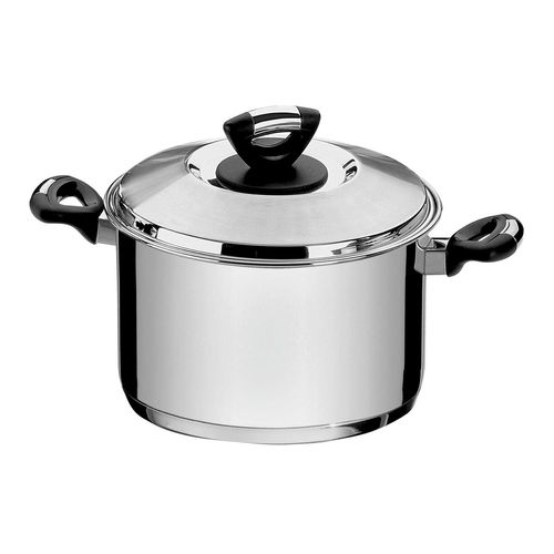 Cacerola Alta Tramontina Solar Baquelita Triple Fondo De Acero Inoxidable 28 Cm 11,90  L