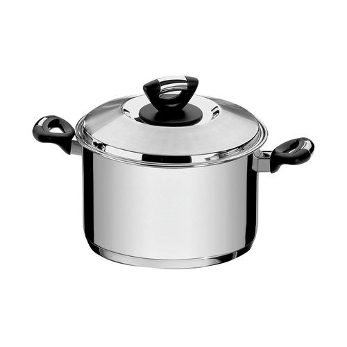 Cacerola Alta Tramontina Solar Baquelita Triple Fondo De Acero Inoxidable 24 Cm 7,80  L