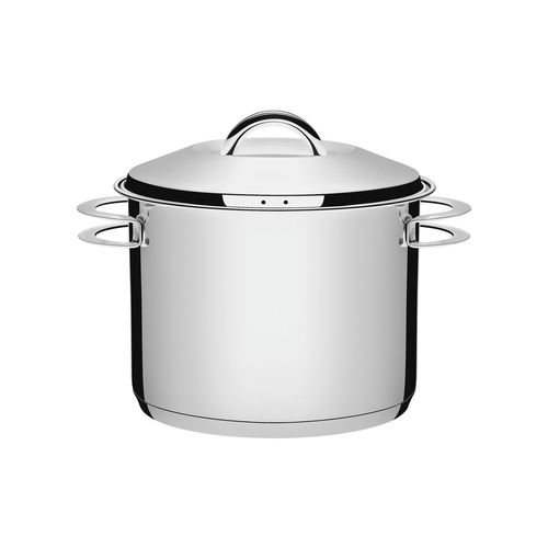 Cacerola Alta Con Asas Tramontina Solar Triple Fondo De Acero Inoxidable 28 Cm 15,70 L