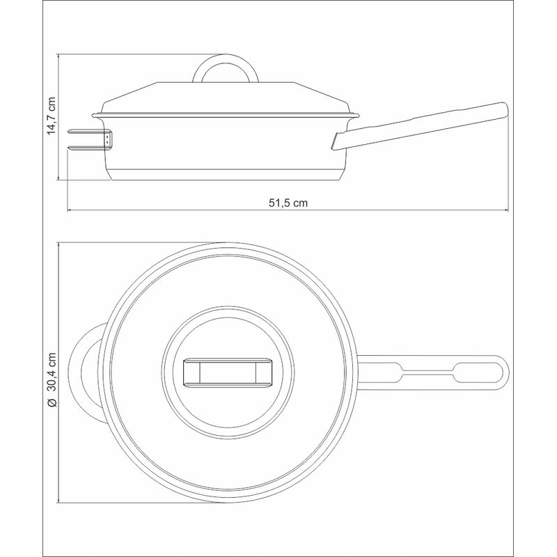 SARTEN CON TAPA 28 CM SOLAR 4,98 LTS – IMPORTADORA BRASILERA