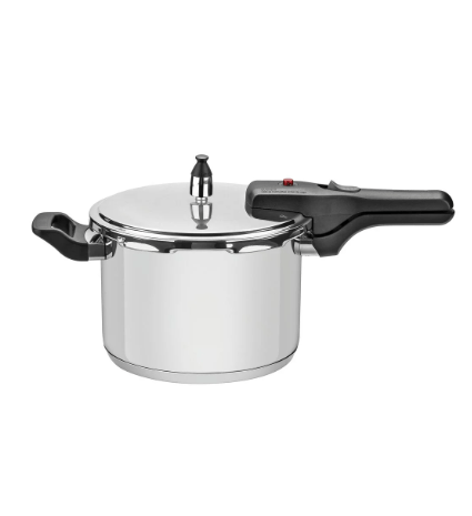 Olla A Presión Brava De Acero Inoxidable Con Fondo Triple De 20 Cm Y 4,5L Tramontina