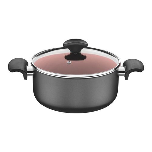 Cacerola Tramontina Vermont En Aluminio Con Revestimiento Interno Cobre Antiadherente Starflon Max Con Asas Baquelita Y Tapa Grafito 24 Cm 4,9 L