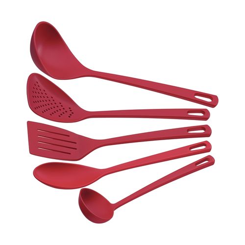 Juego De Utensilios Easy Tramontina Color Rojo 5 Piezas