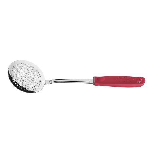 Espumadera Tramontina Utilita En Acero Inoxidable Con Mango Rojo