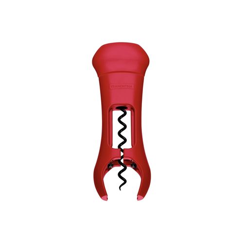 Sacacorchos Con Cortalacres Tramontina Harmoniza Con Cuerpo De Abs Y Espiral De Acero Con Revestimiento Antiadherente Rojo