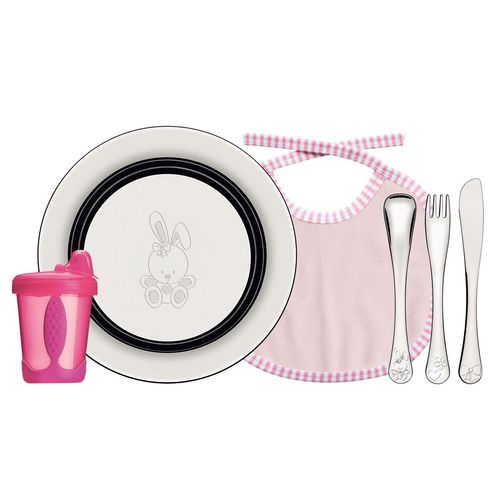 Juego Tramontina Le Petit Rosado De Acero Inoxidable 6 Piezas