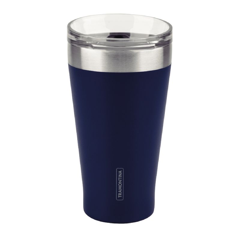 Vaso Térmico Tramontina Exata en Acero Inoxidable Azul con Tapa 550 ml -  Tramontina Store