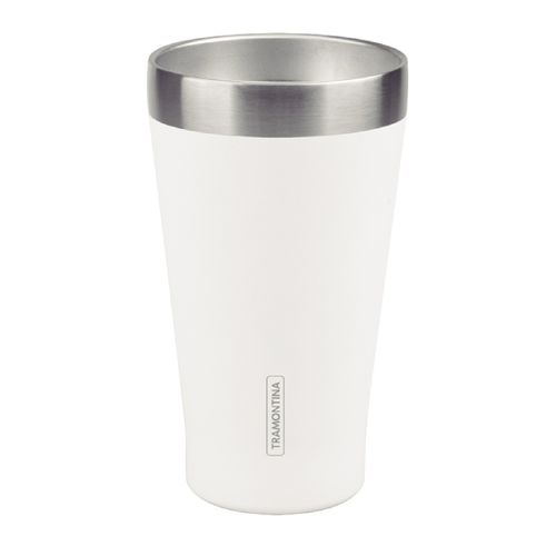 Vaso Térmico Tramontina Exata en Acero Inoxidable Blanco sin Tapa 550 ml