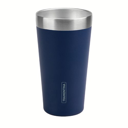 Vaso Térmico Tramontina Exata en Acero Inoxidable Azul sin Tapa 420 ml