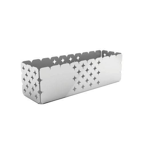 Organizador Tramontina Luce Rectangular De Acero Inoxidable Dibujos Ahuecados 25x7 Cm