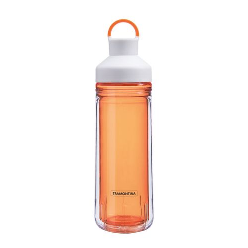 Botella Para Agua Tramontina Exata Naranja De Tritan Con Pared Doble 0,6 L