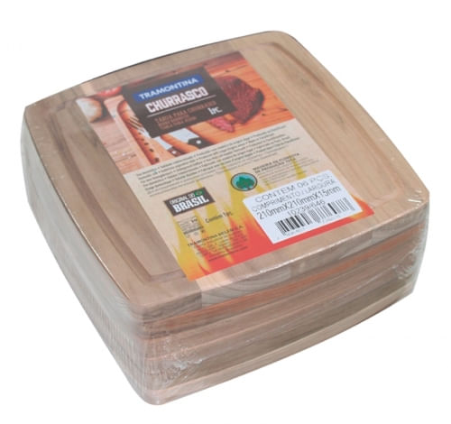 Prato De Madera Tramontina Para Churrasco 21x26 Cm 6 Piezas