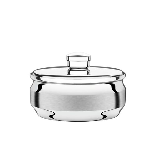 Mantequera Redonda Tramontina Lady Redonda De Acero Inoxidable Con Tapa 8 Cm