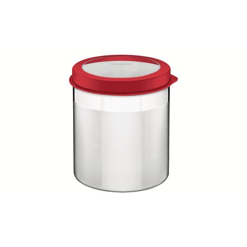 Contenedor Tramontina Cucina De Acero Inoxidable Con Tapa Plástica Roja Y Visor 18,5 Cm 5,2 L