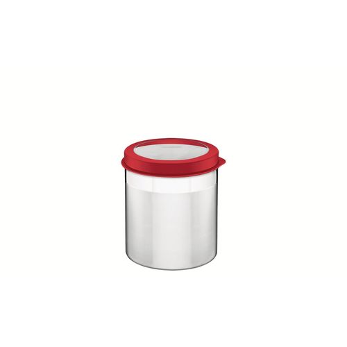 Contenedor Tramontina Cucina De Acero Inoxidable Con Tapa Plástica Roja Y Visor 12 Cm 1,5 L