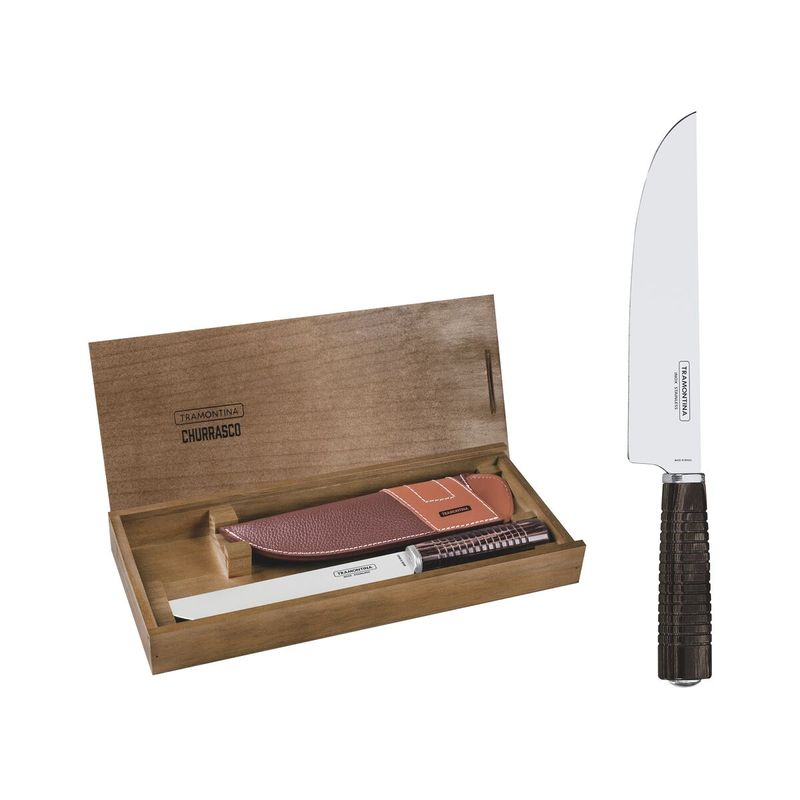 Tramontina Porterhouse 80009/576DS - Juego de cuchillos para carne con  borde de acero inoxidable con asas remachadas de madera de polivinilo, 8
