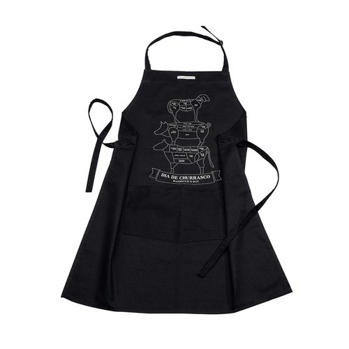 Delantal Tramontina Churrasco Negro Con Diseño