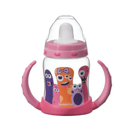 Vaso Para Niños Monster Tramontina Con Pico Y Asas Removibles Rosa