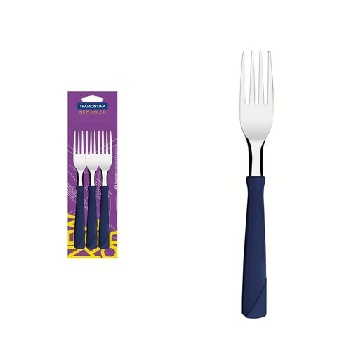 Juego De Tenedores De Mesa Tramontina New Kolor Azul 3 Piezas