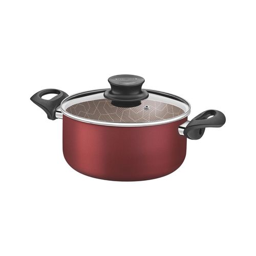 Cacerola Tramontina Paris Rojo con Asas Y Tapa de Vidrio 20 cm 2,9 L