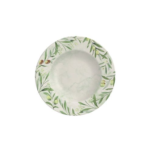 Plato Raso Tramontina Oliva En Porcelana Decorada 28 Cm