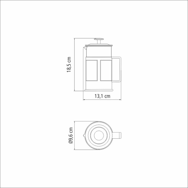 Cafetera Francesa Tramontina en Vidrio y Polipropileno Negro 1 L