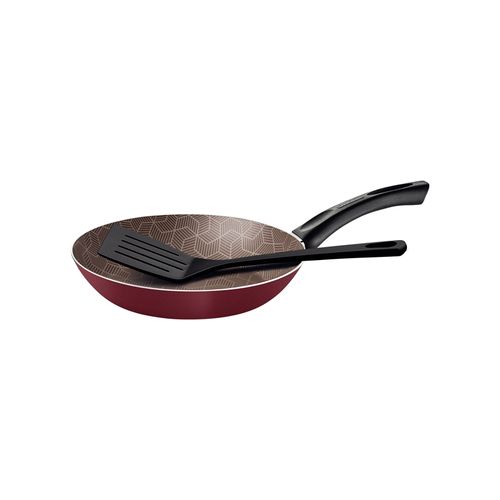 Sartén Tramontina Paris Starflon Max Rojo Con Espátula De Nylon 18 Cm 0,6 L