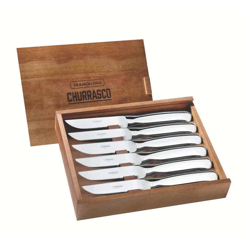 Set de Cuchillos con dientes para Asado de Acero Inox. por 6 u. Turim.