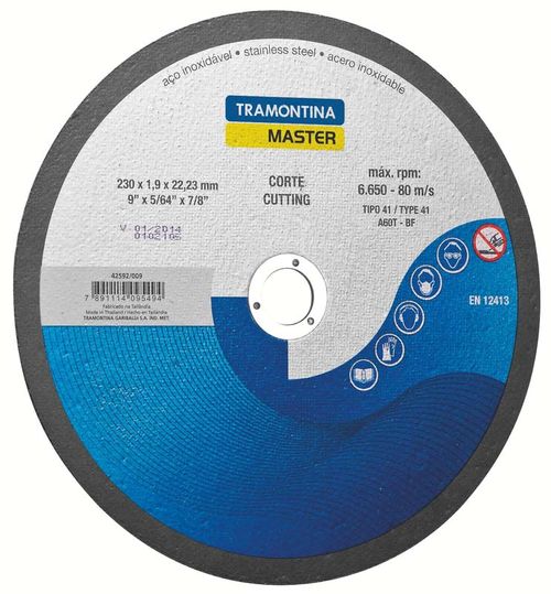 Disco De Corte Fino Para Aceros Inoxidables 9" Tramontina Master